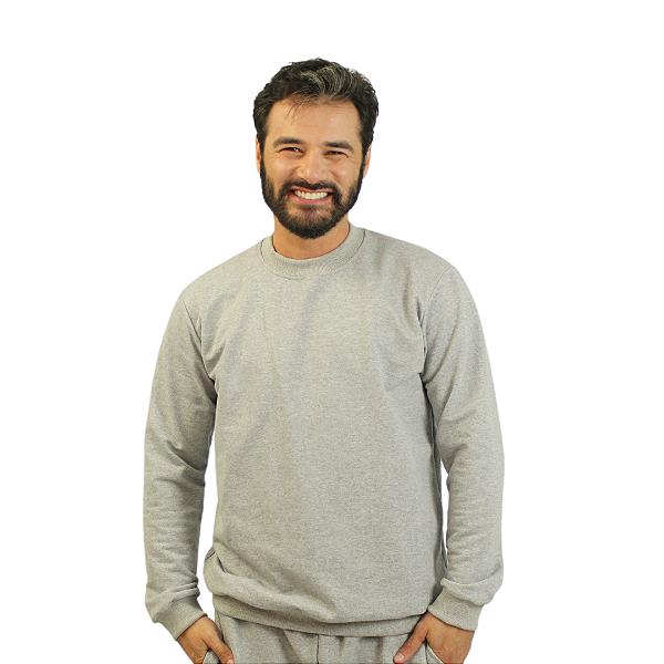 Blusa Lisa Masculina de Moletom Gola Careca