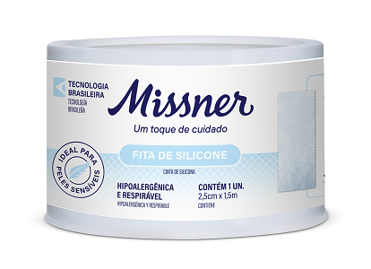 Fita de Silicone Hipoalérgica Missner 2,5cm x 1,5m - unidade