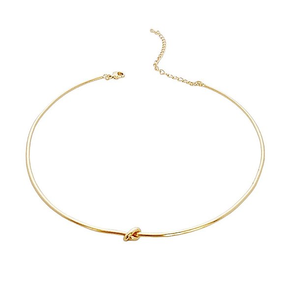 Choker banhado em ouro 18k com nó