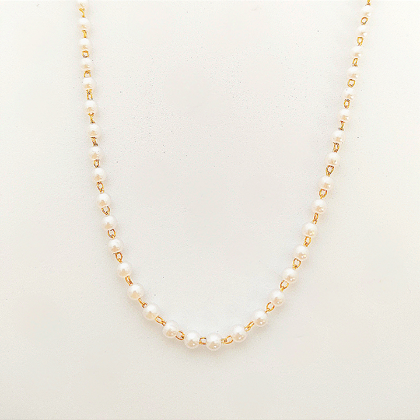 Colar pérola shell banhado em ouro 18k