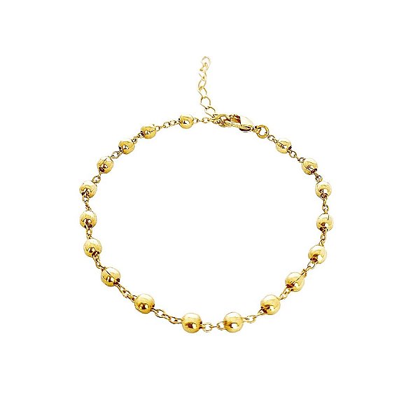 Pulseira de bolinhas banhada em ouro 18k