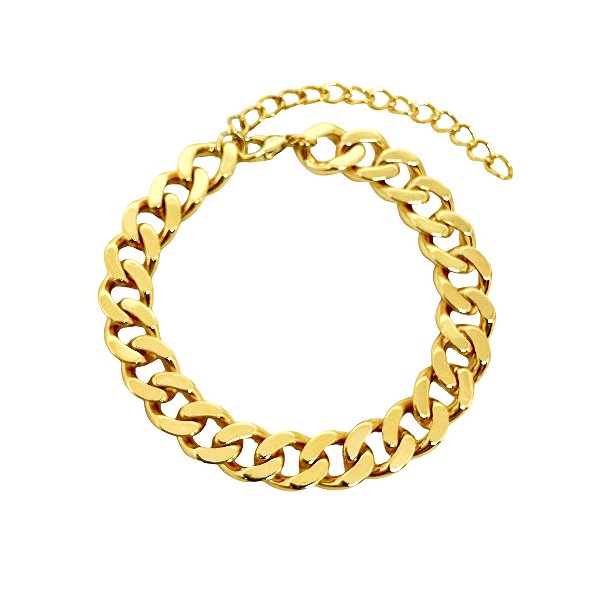 Pulseira em banho de ouro 18k com elos grumet