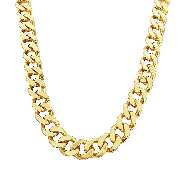 Colar em banho de ouro 18k com elos grumet