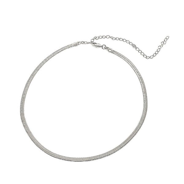 Choker fita em banho de ródio branco
