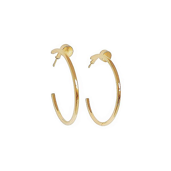 Argola prego inspiração lisa banhada em ouro 18k