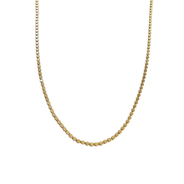 Colar banhado em ouro 18k com bolinhas achatadas
