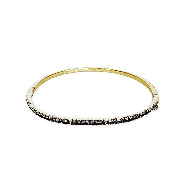 Bracelete banhado em ouro 18k cravejado de zircônias azuis