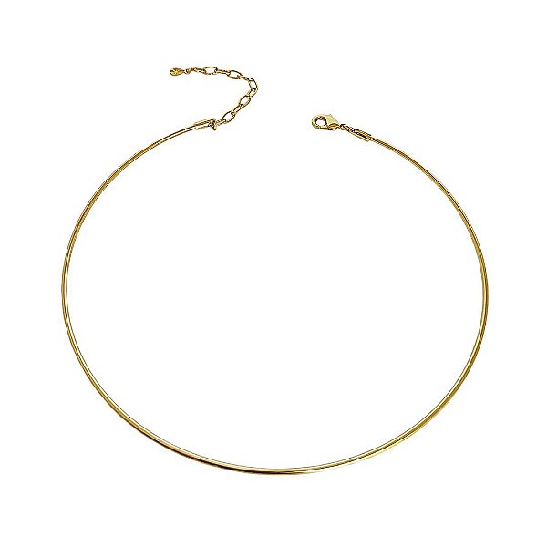 Choker aro liso banhado em ouro 18k