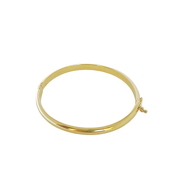 Pulseira lisa em banho de ouro 18k