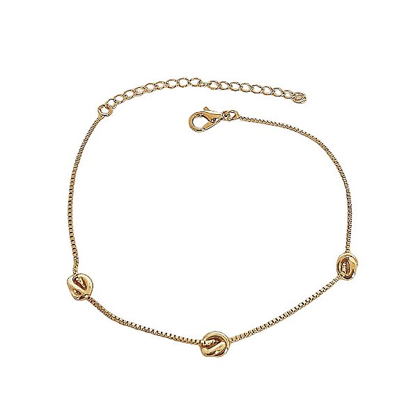 Pulseira banhada em ouro 18k com nós lisos