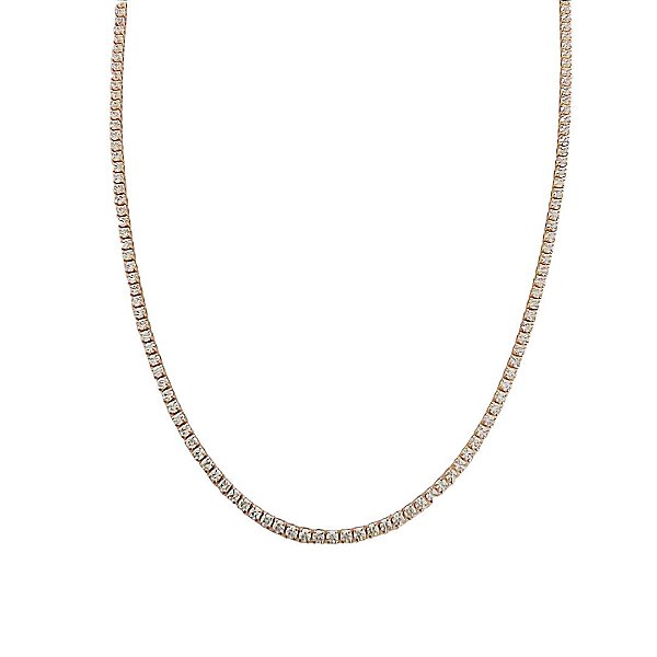 Colar banhado em ouro 18k riviera cravejado de zircônias cristais