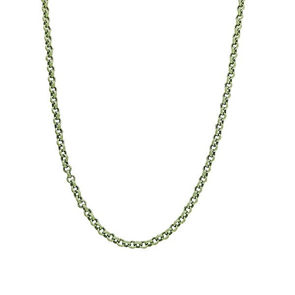 Correntaria pintada verde com detalhes em banho de ouro 18k