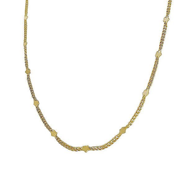 Choker banhado em ouro 18k com pequenas estrelinhas