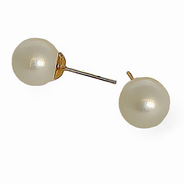 Brinco banhado em ouro 18k com pérola shell