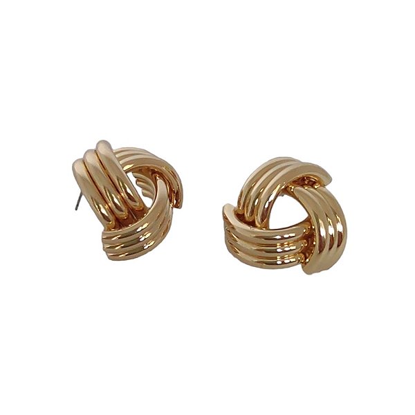 Brinco em banho de ouro 18k com arcos lisos