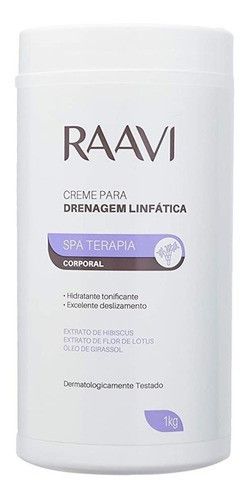 Creme Massagem Relaxante Drenagem Linfatica 1kg Raavi