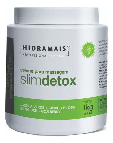Creme Para Massagem Com Argila Verde Slimdetox Hidramais 1kg