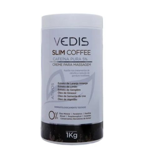 Creme Para Massagem Slim Coffee Cafeina Pura 5% Vedis 1kg