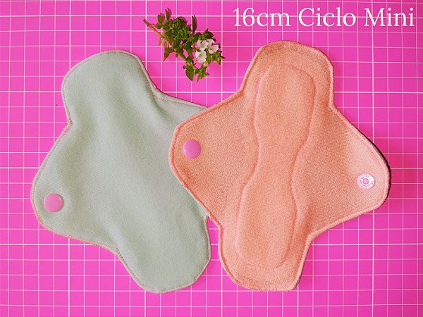 Absorvente Reutilizável de Tecido Ecológico 100% Algodão Orgânico com Tingimento Sustentável.