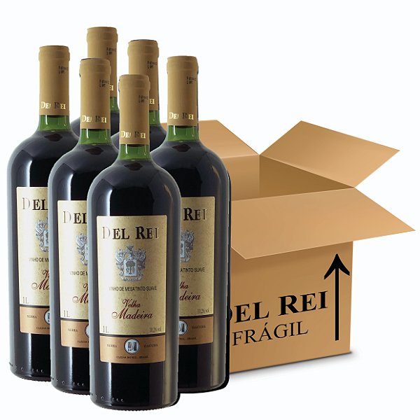Vinho Del Rei Tinto Velha Madeira 1l - Box Com 06 Unidades