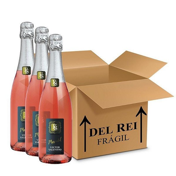 Espumante Moscatel Rosé Vector Valentino 750ml  - Box Com 120 Unidades