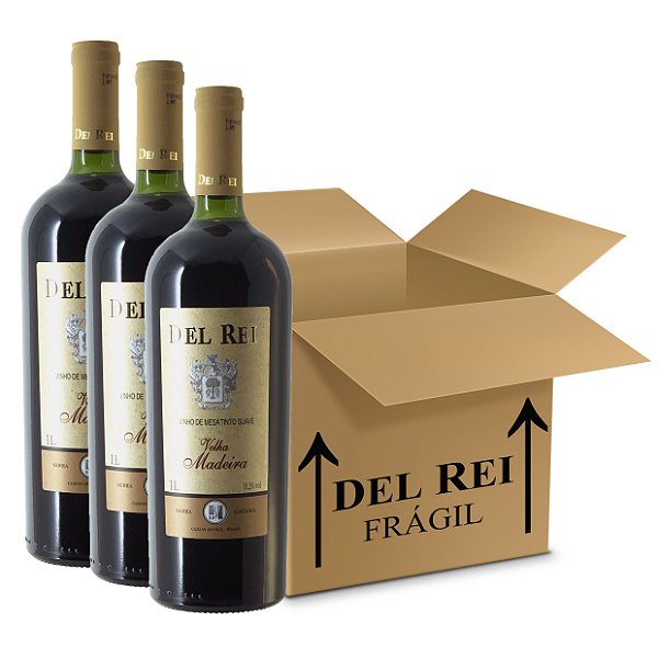 Vinho Del Rei Tinto Velha Madeira 1l - Box Com 120 Unidades