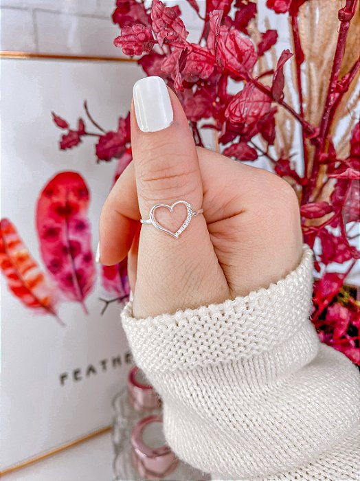 Anel Coração Semicravejado