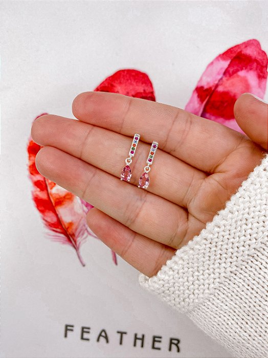 Brinco Palito Rosa Claro