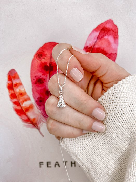 Colar Nossa Senhora Aparecida Cravejado 45cm