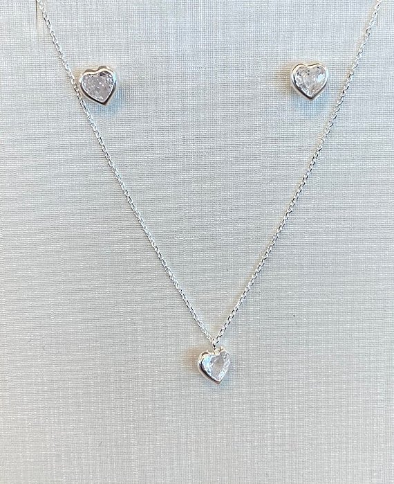 Conjunto Brinco + Colar Cristal c/ cartier  45cm