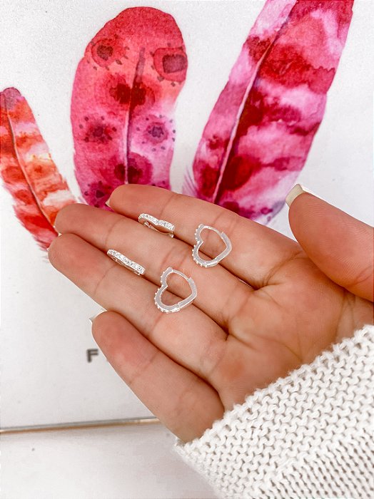 Brinco Argola de Coração 9mm Click