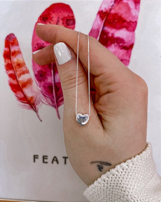 Colar Coração Delicado 45cm