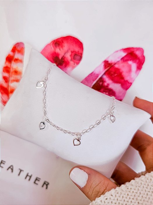 Pulseira Corações Vazados