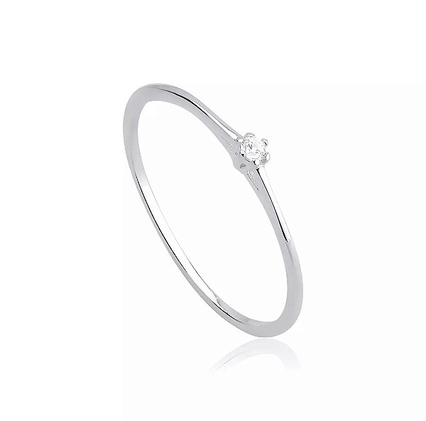 Anel Solitário Cristal