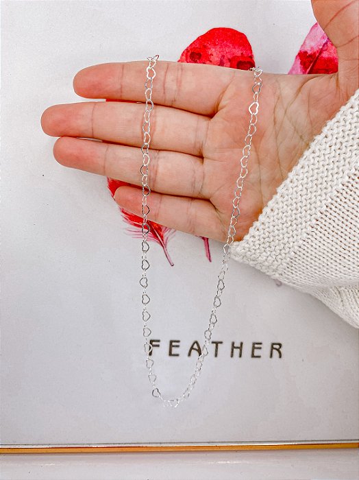 Colar Elo de Coração - 40cm