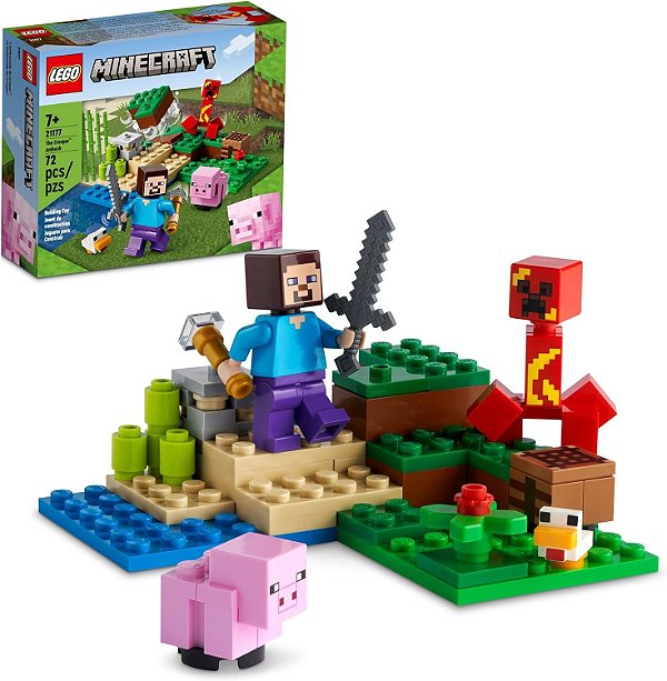 Lego Minecraft A Emboscada do Creeper 72 peças