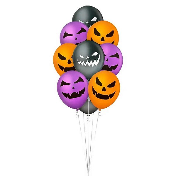 Balão Halloween tamanho 12" Sortido 10 Unidades