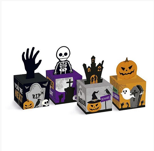 Caixa Pop-up Para Lembrancinha Halloween -10 Unidades