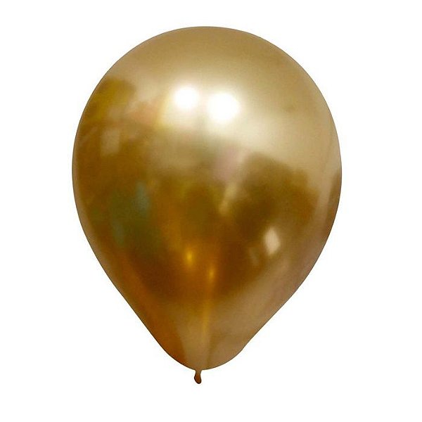 BALÃO METALIZADO 9'' POLEGADAS C/25 UNIDADES - DOURADO