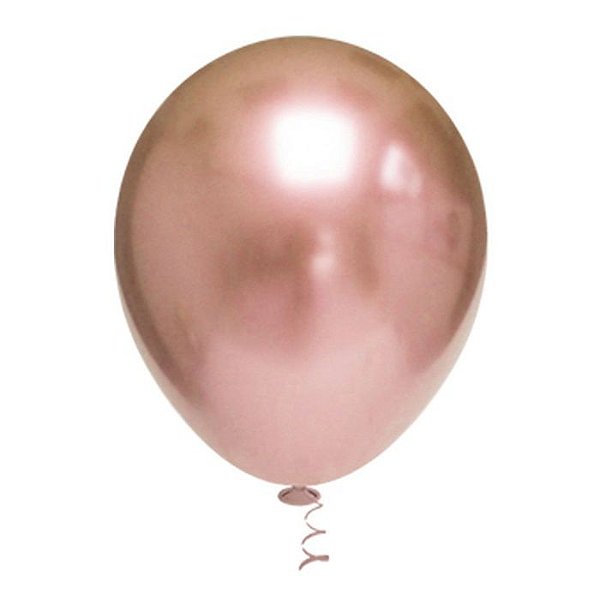 Balão Metalizado Rose Gold N°9 C/25 Unidades