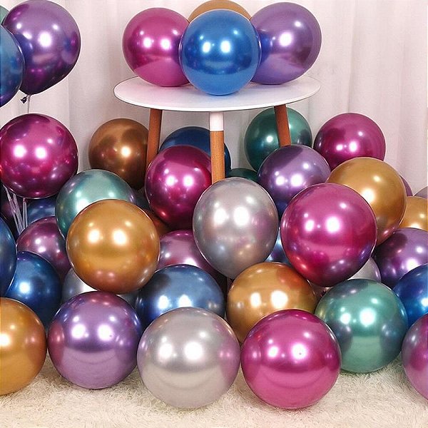 Balão Metalizado Sortido N°9 C/25 Unidades