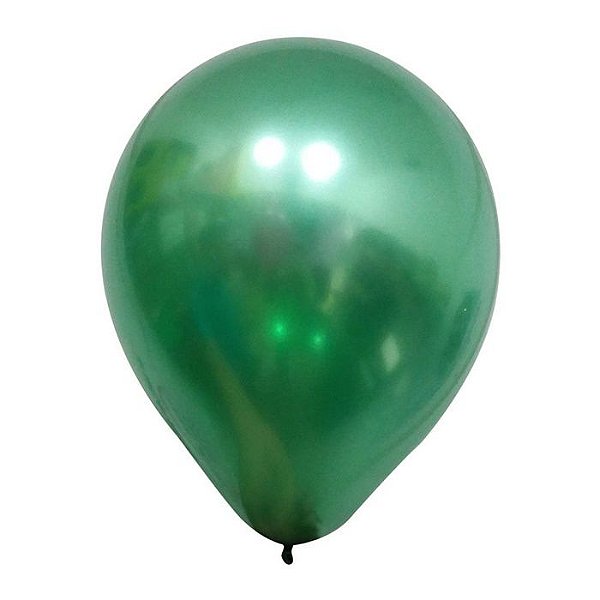 BALÃO METALIZADO 9'' POLEGADAS C/25 UNIDADES - VERDE