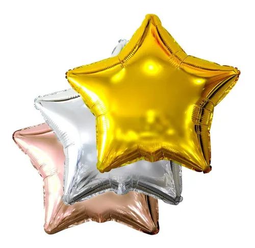 Balão Metalizado Estrela 45cm 18 Polegadas