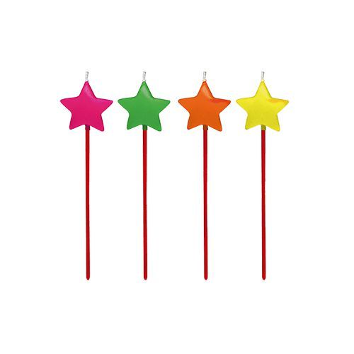 Velas Estrelas Neon 4 Unidades