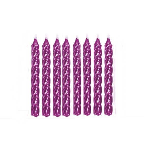 Vela Palito Espiral metalizada Pink 8 Unidades