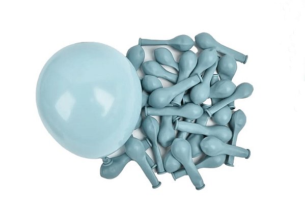 Balão Redondo Liso N°9  C/50 Unidades Azul bebê