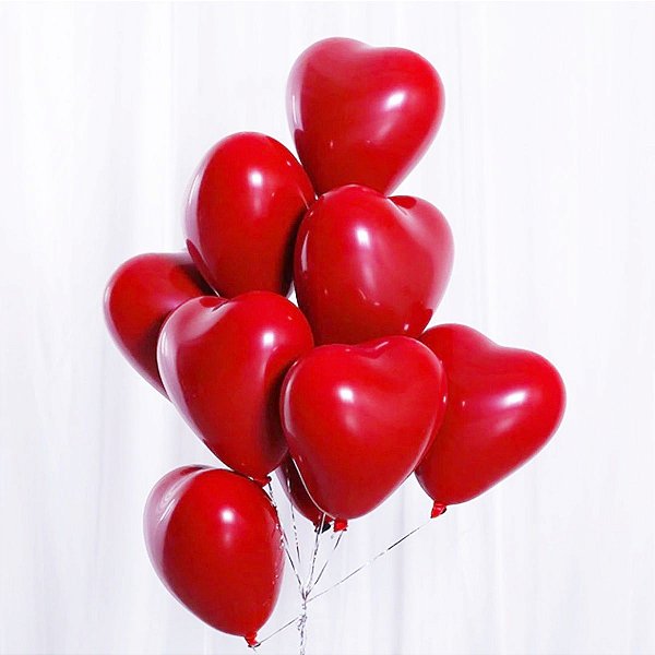 Balão Bexiga de coração Liso vermelho 11'' com 20 Unidades