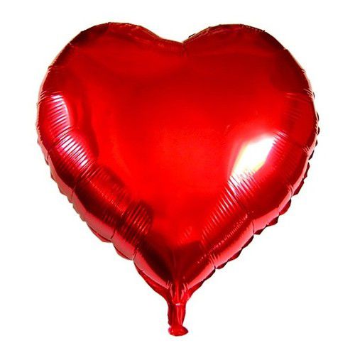 Balão de coração metalizado vermelho 24cm 1 unidade