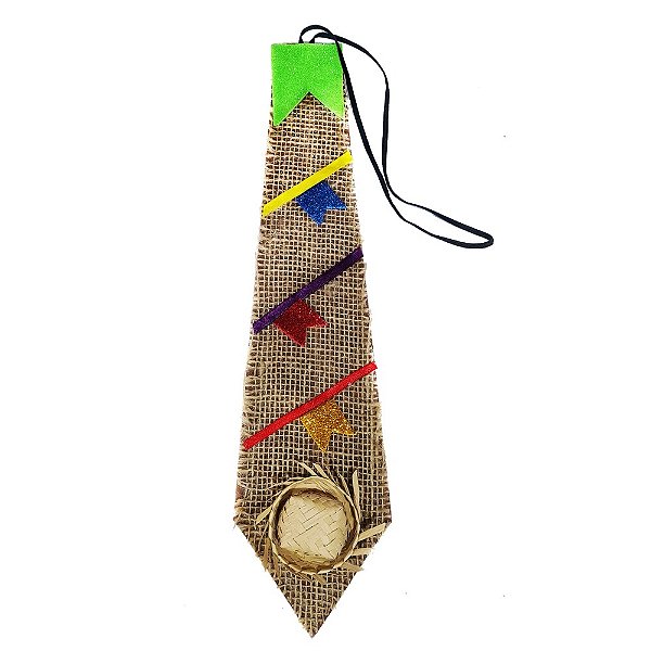 GRAVATA DE JUTA PERSONALIZADA PARA FESTA JUNINA 1UN - ADULTO