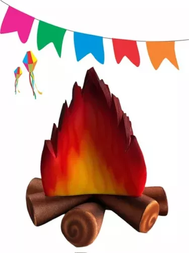 Fogueira De Espuma Decoração Festa Junina - 3d